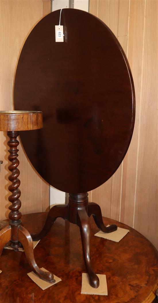 A George III mahogany tilt top tea table Diameter 86cm